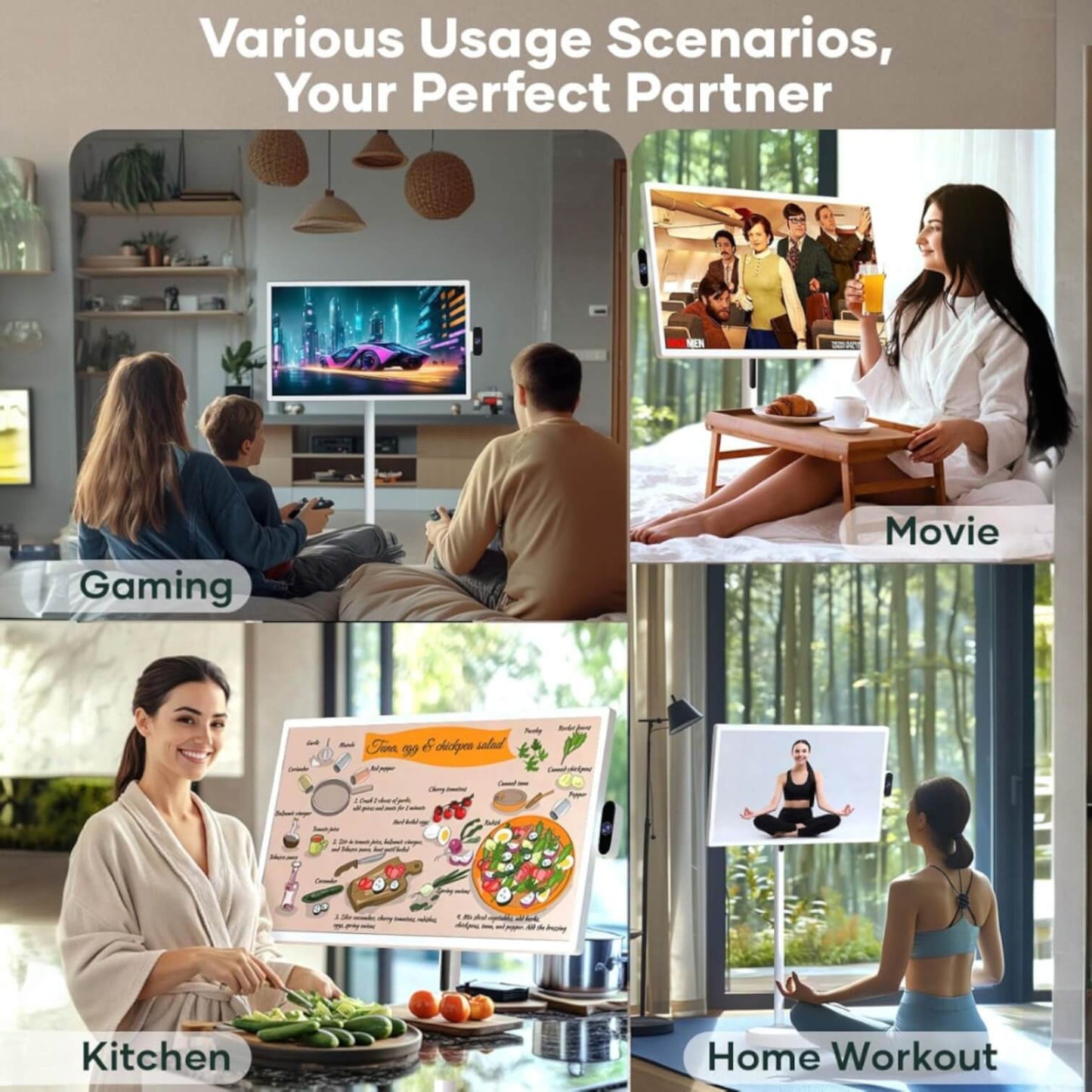 4K Portable Smart TV with Rotating Touchscreen & Android TV